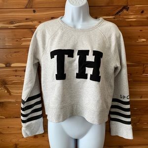 Tommy Hilfiger sport TH gray varsity sweater small